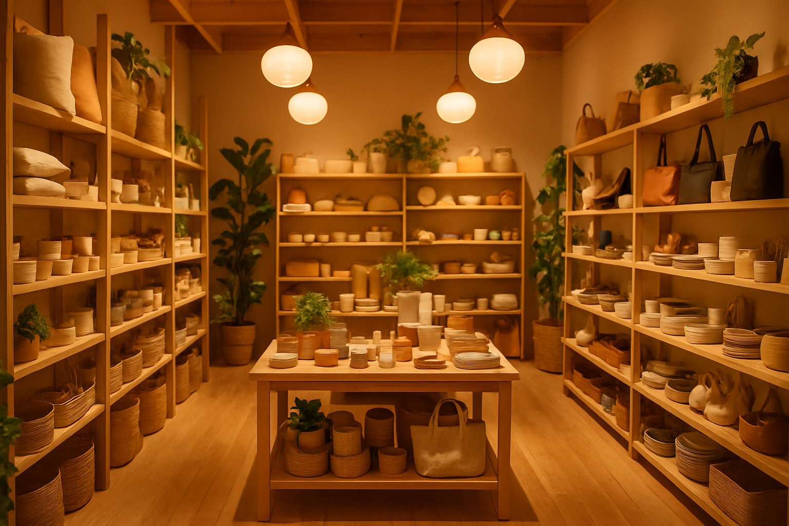 una tienda bonita cálida donde venderé variedad que inspire confianza 